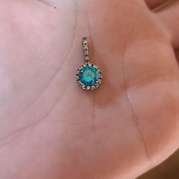 Boutique Jewelry - Halo Swiss Blue Topaz Pendant | Sterling Silver